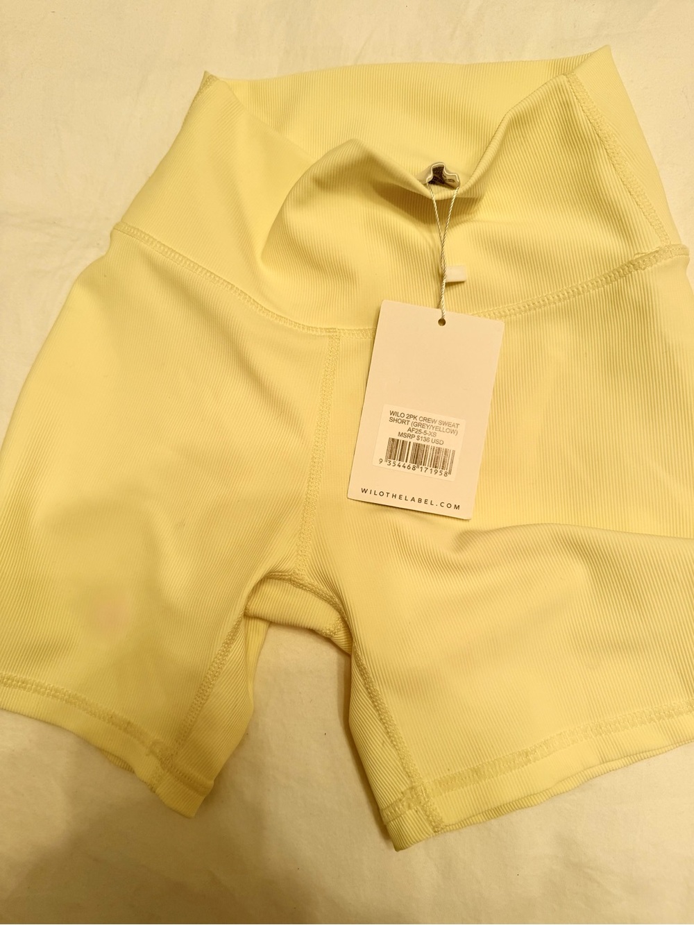 Wilo The Label Soft Yellow Biker Shorts NWT 
XS